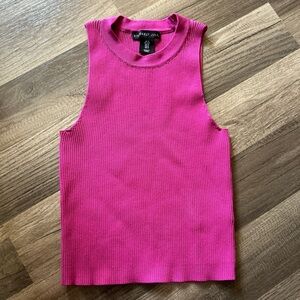 Small mock turtleneck hot pink tank top